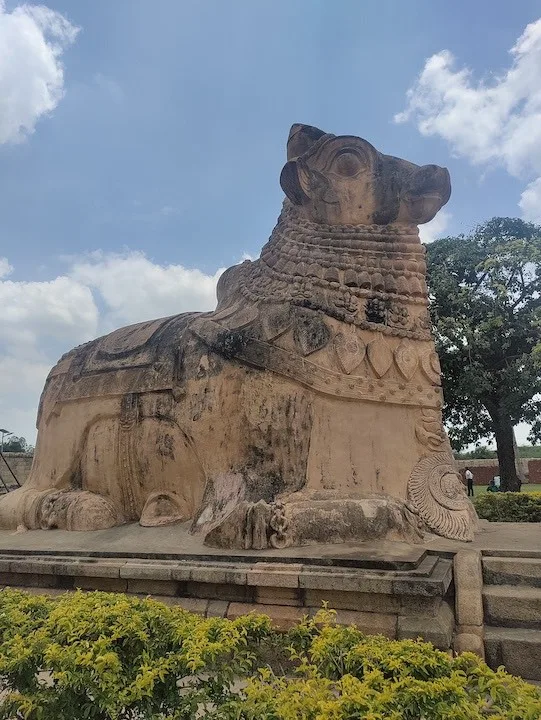 nandi sculpture at arulmigu peruvudaiyar temple gangaikonda cholapuram