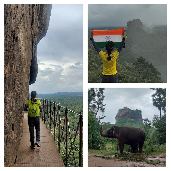 sigiriya views with indian flag