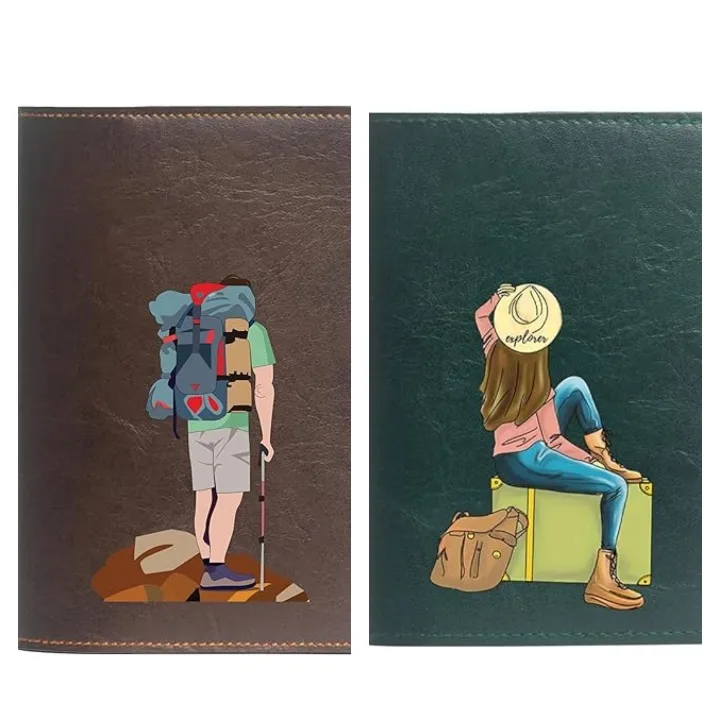 the messy corner dark brown vegan leather passport cover
