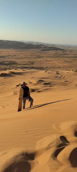 sandboarding in wahiba sands, bidiyah, oman #1