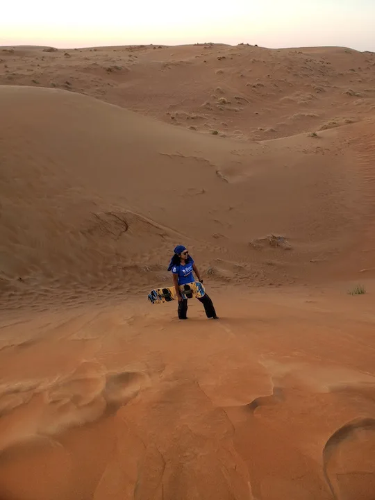 sandboarding in wahiba sands, bidiyah, oman #3