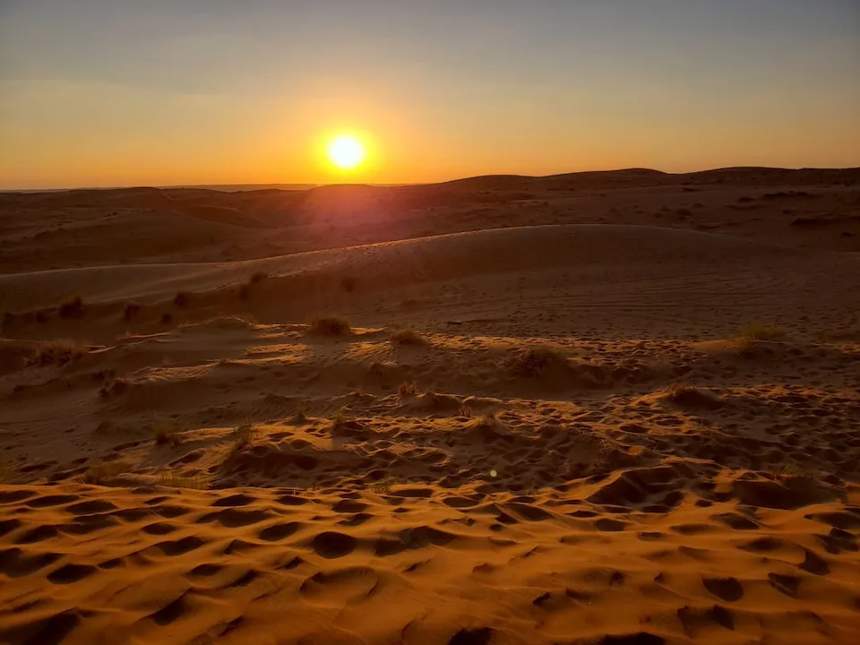 sunset in the wahiba sands