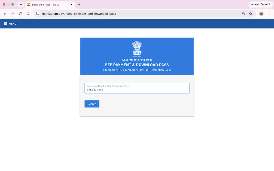mizoram ilp fee payment