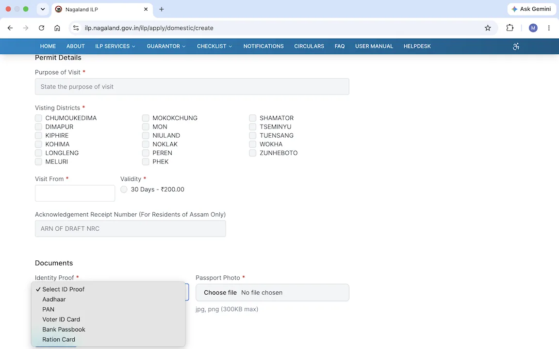 nagaland ilp form details to fill 3