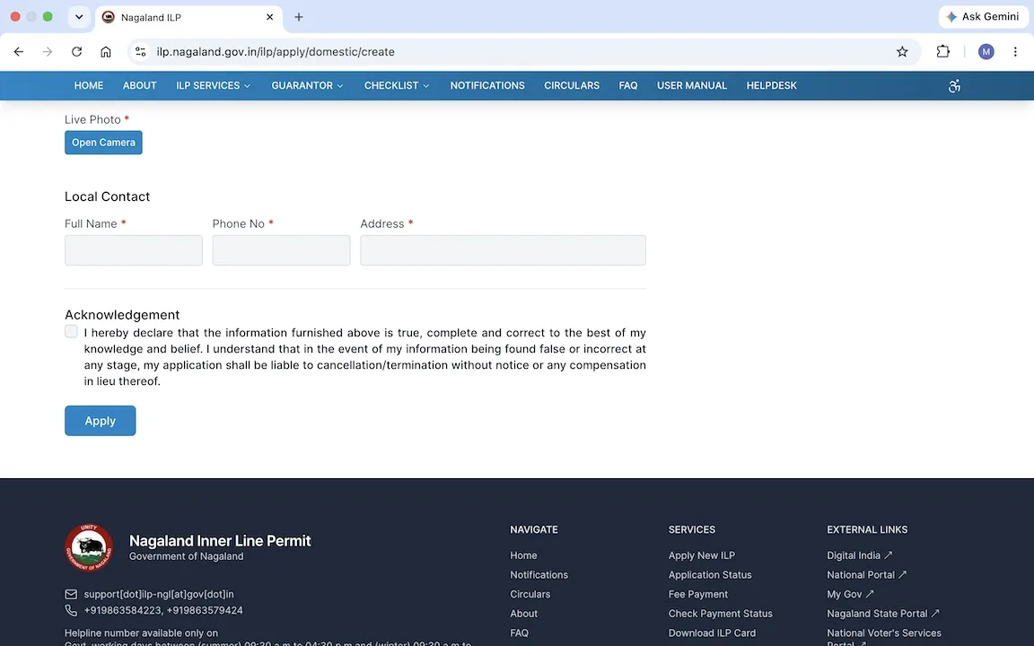 nagaland ilp form details to fill 4