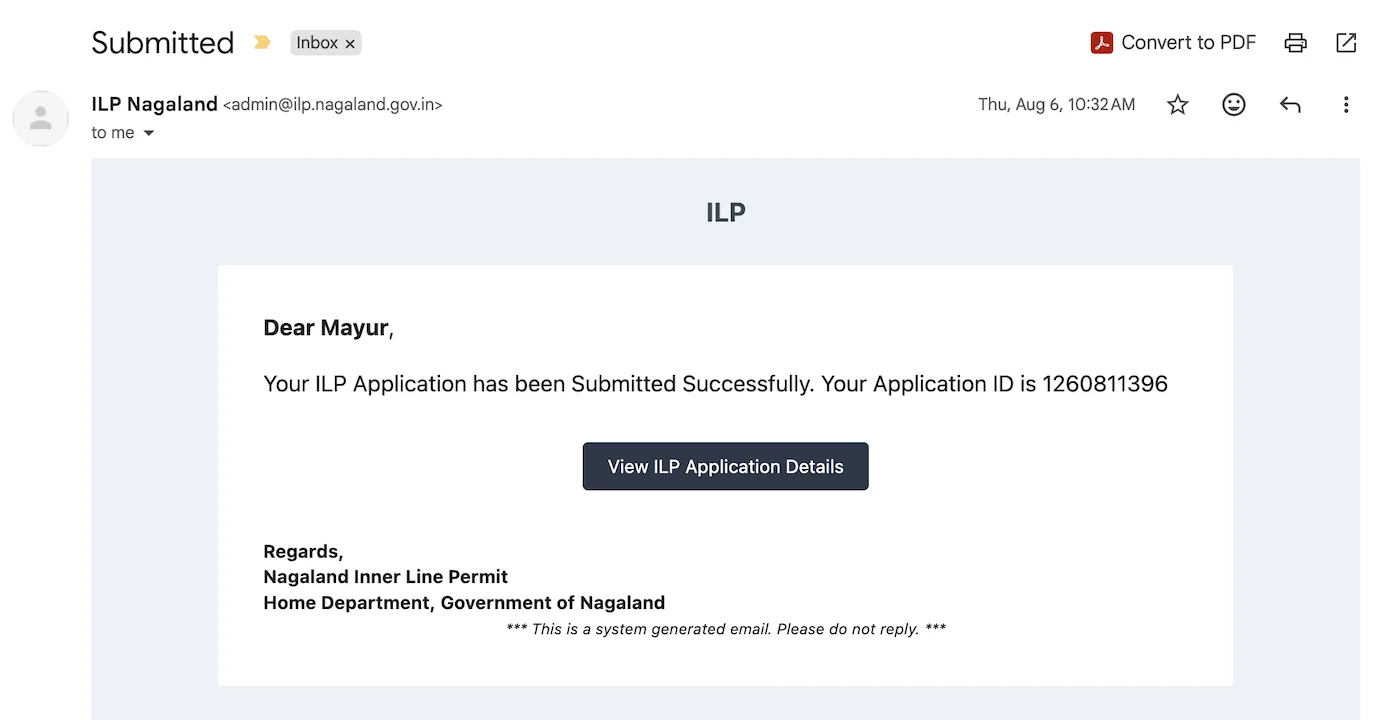 nagaland ilp submitted email